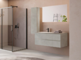 Bagno Sospeso con Specchiera e Pensile a Colonna 06