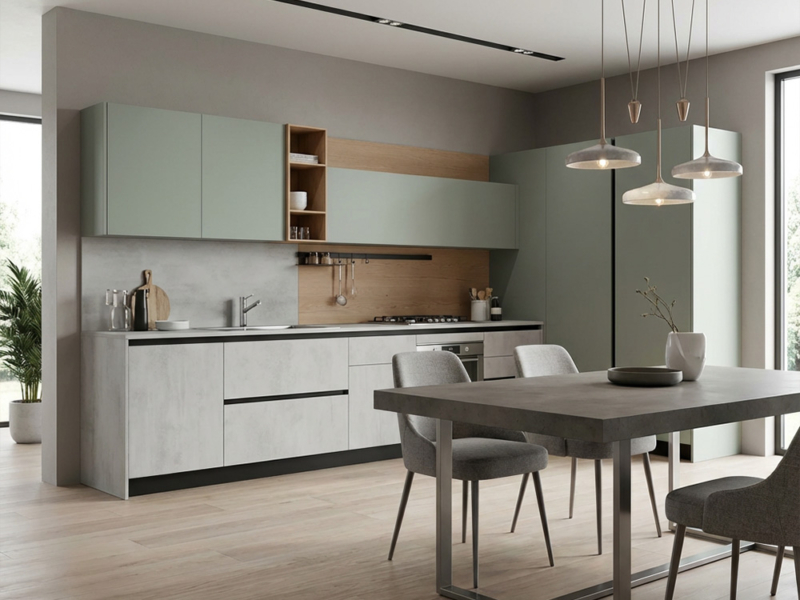 Cucina Angolare Moderna Con Colonna Dispensa