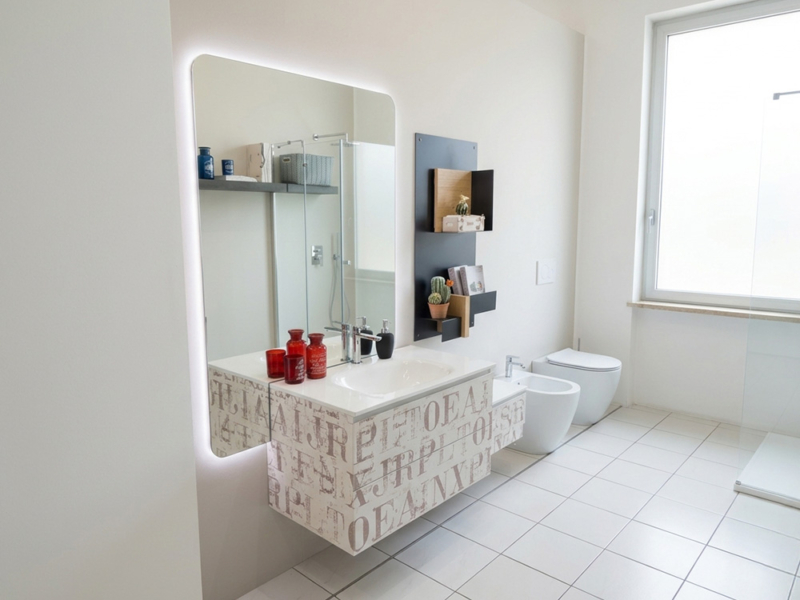 Mobile Bagno Con Stampa Lettere