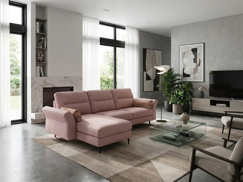 Divano Con Penisola Rosa