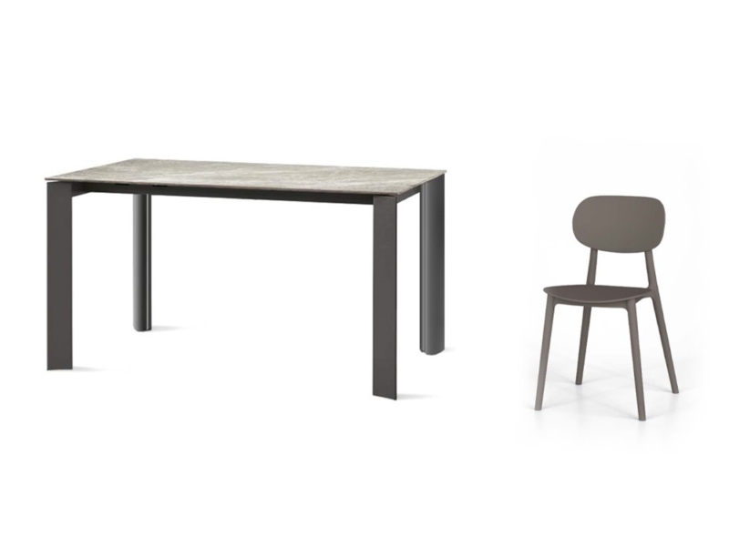 Tavolo Allungabile con Top in Gres e 4 sedie 04