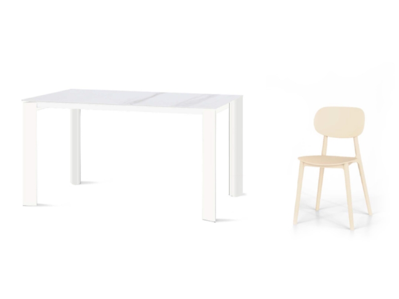 Tavolo Allungabile con Top in Gres e 4 sedie 04