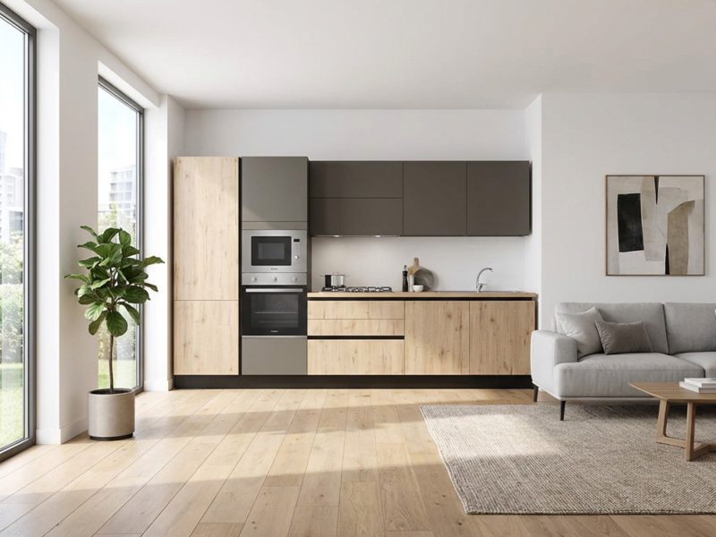 Cucina Rovere e Grigio Cenere