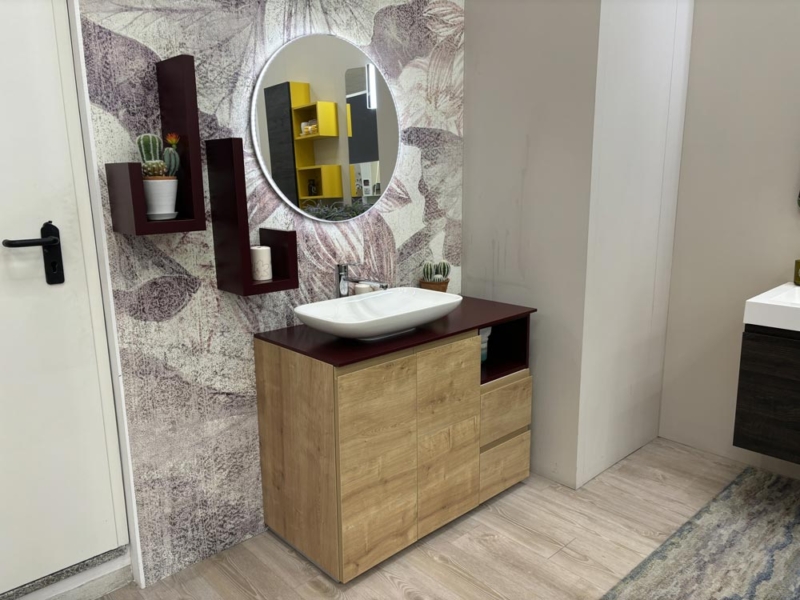 Mobile Bagno Rovere e Rosso