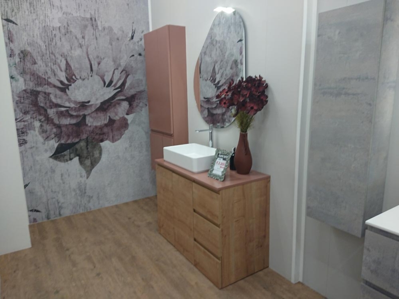 Mobile Bagno a Terra in Finitura Laccato Rosa