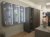 Cucina Moderna con Isola e Piano Snack Grigio e Rovere