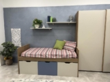 Cameretta Completa con Letto con Cassettoni e Armadio Scorrevole