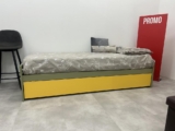Letto Singolo con Seconda Rete Estraibile Verde e Giallo