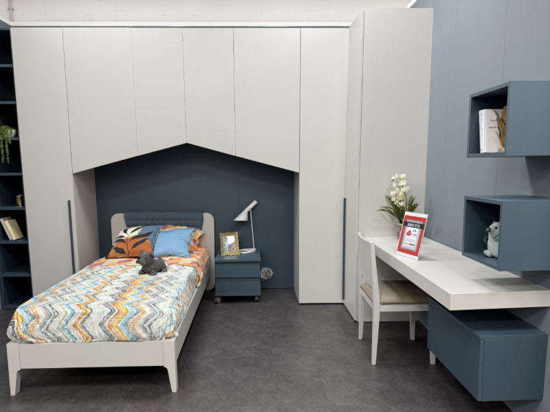 Cameretta con Ponte e Letto con Testata Soft