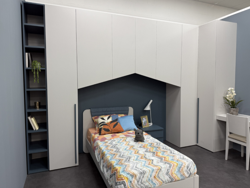 Cameretta con Ponte e Letto con Testata Soft