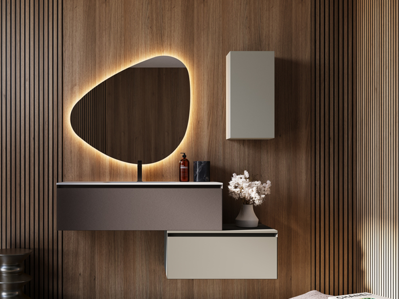 Bagno con Base Sospesa e Specchiera 05