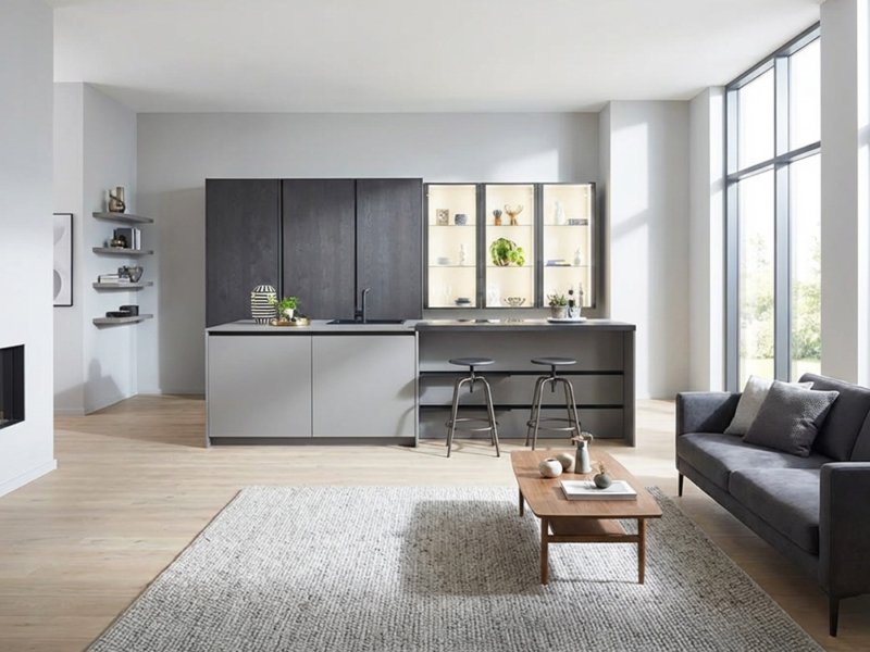 Cucina Elegante Con Colonne Slide E Isola