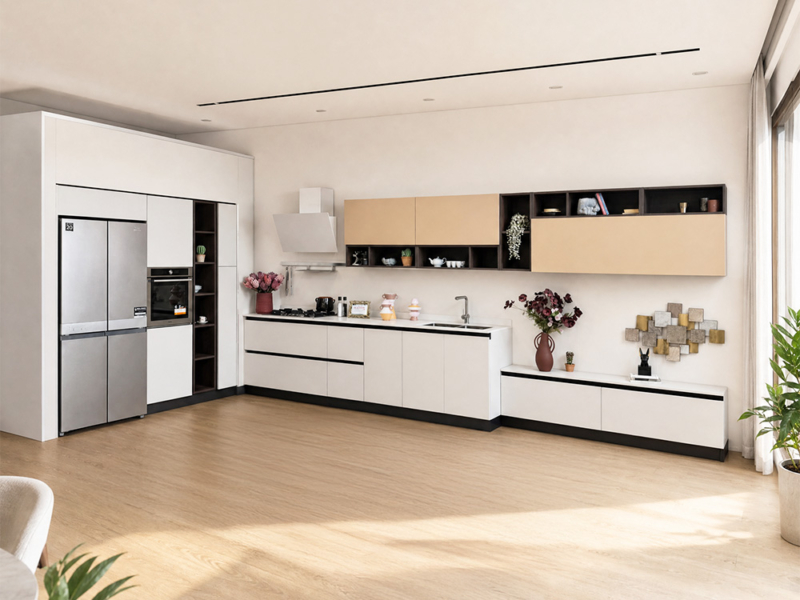 Cucina Lineare Con Living Integrato