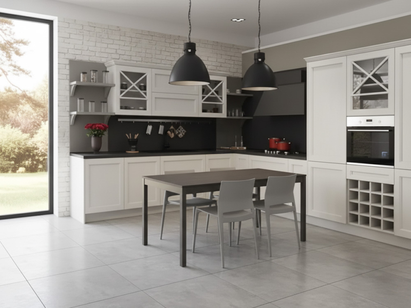 Cucina Classica Angolare In Gesso Decapè