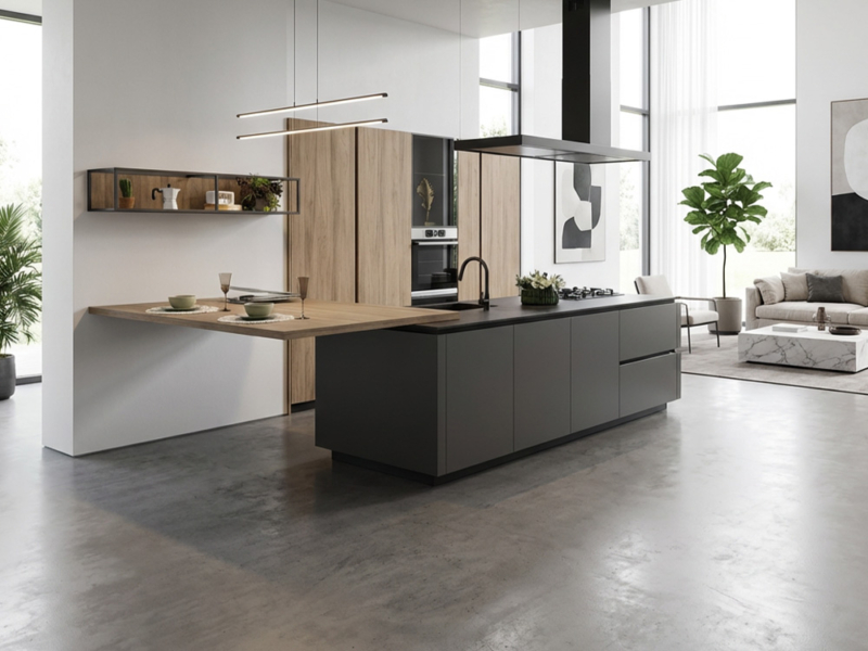 Cucina Moderna Con Isola e Penisola