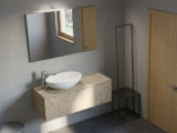 Bagno Sospeso con Cassetto E Specchiera 05