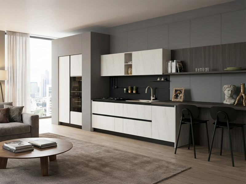 Cucina Moderna Lineare Con Piano Snack