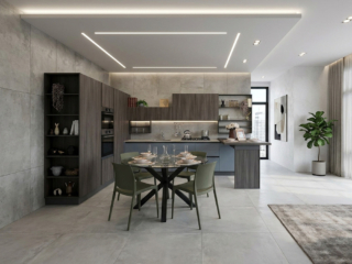 Cucina Angolare con Penisola Snack Moderna