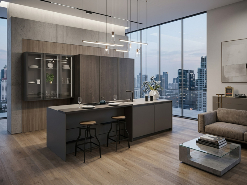 Cucina Con Isola Moderna E Piano Snack