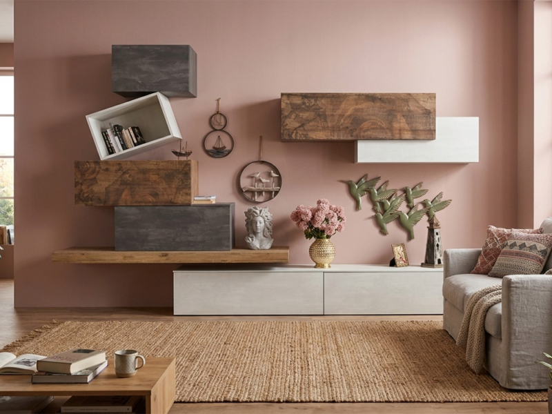 Soggiorno Moderno Con Stampa Rose