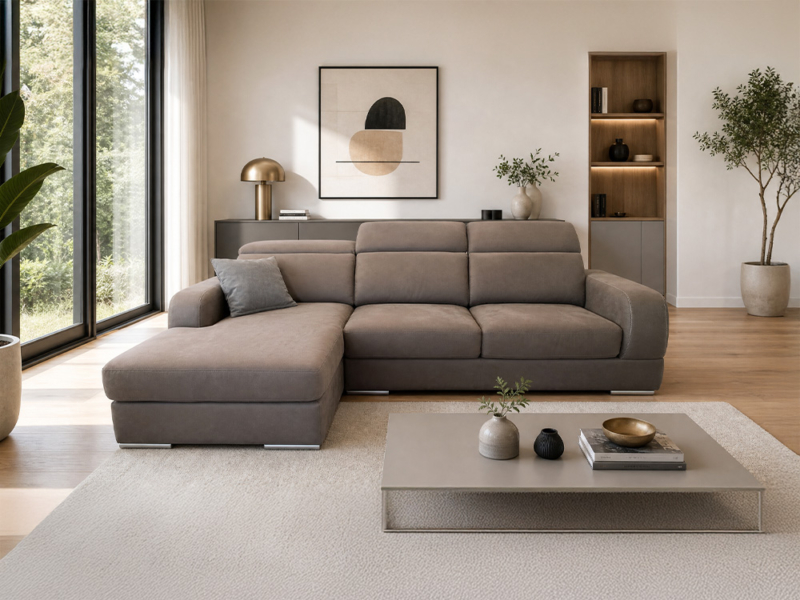 Divano Con Chaise Longue e Sedute Estraibili