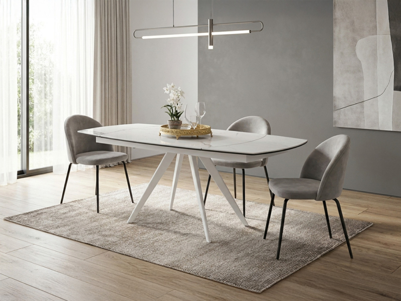 Tavolo Allungabile Con Piano Gres Carrara