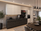 Cucina Lineare Con Doppi Pensili