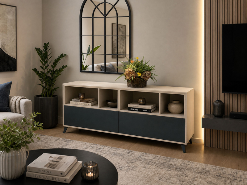 Madia Moderna Blu Con Boiserie