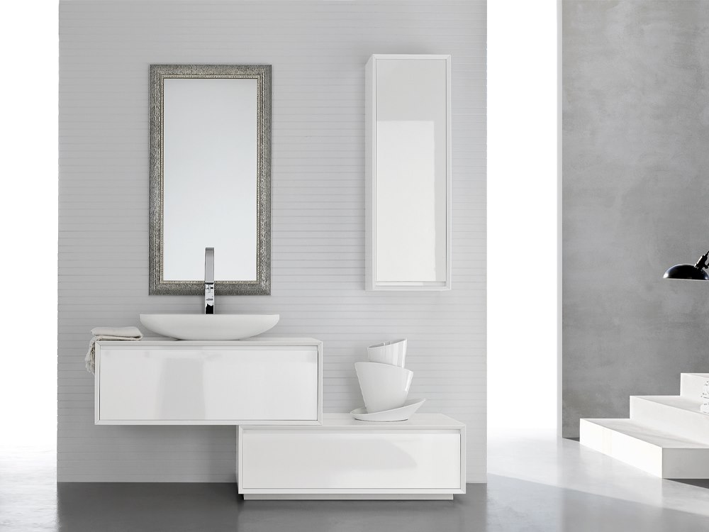 Mobile Bagno Bianco con Specchiera