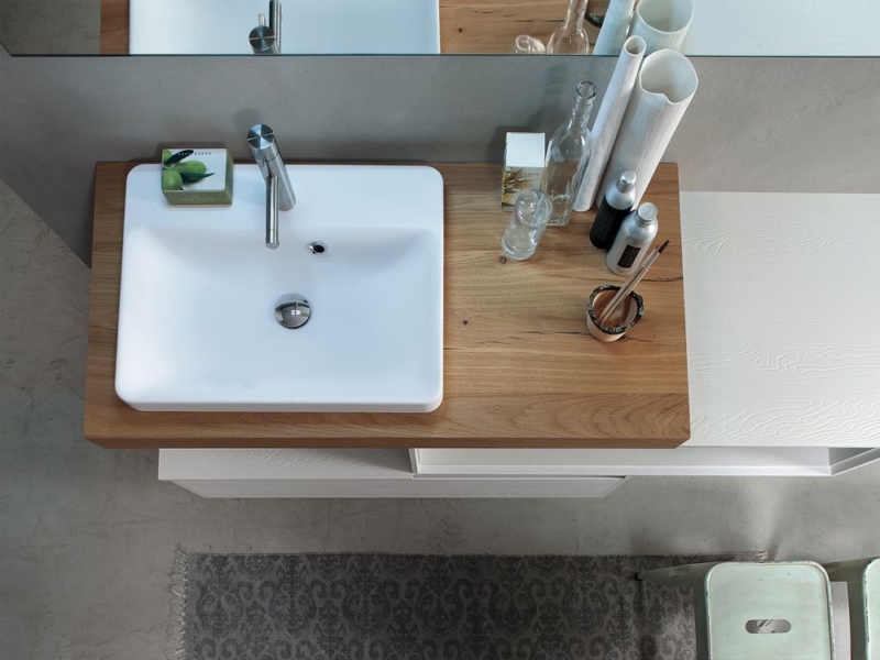 Mobile Bagno con Top in Legno