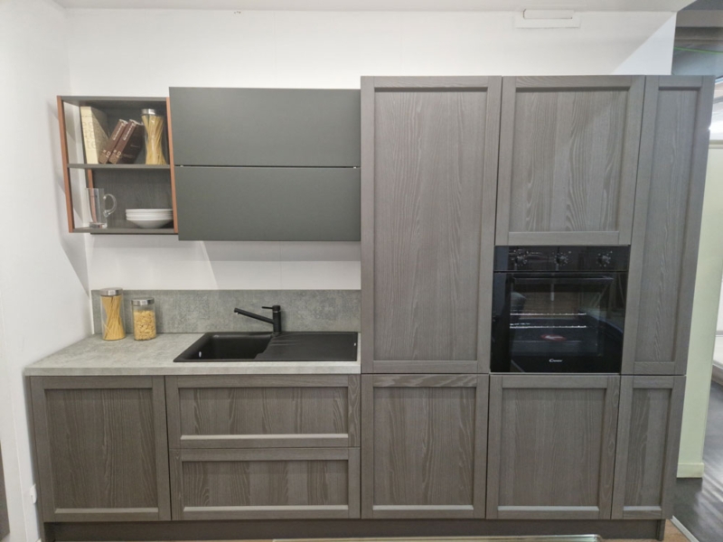 Cucina In Stile Industrial Legno Grigio