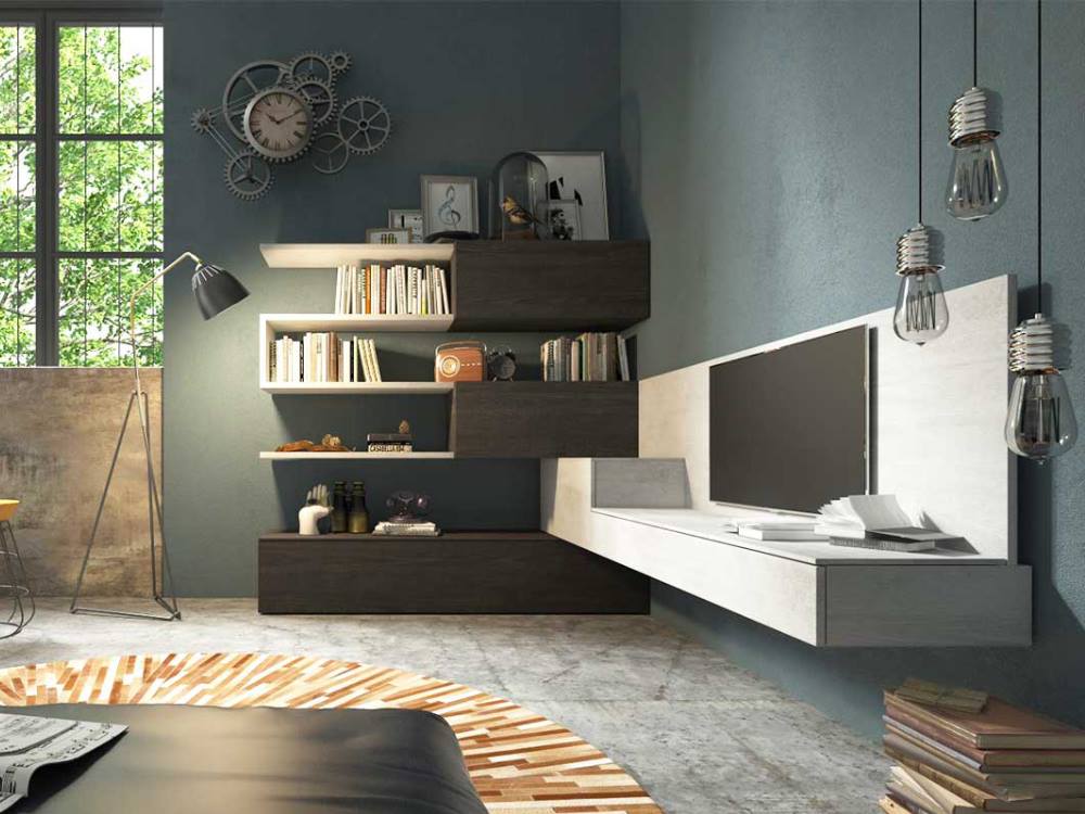 Soggiorno Lazio Angolare Moderno in doppia finitura